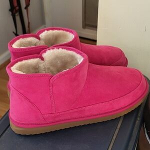 Old Navy Cozy Pink Suede Ankle Boots
